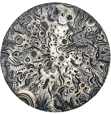 Fabian Lehnert: Kreis VII, 2016, Öl auf Leinengewebe, ø 150 cm

